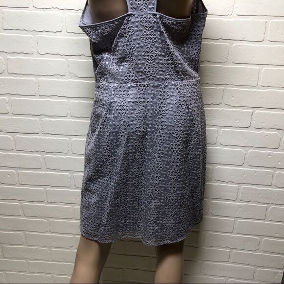NWT Rebecca Minkoff Womens Gray Plum Lace Pleated Racerback Casual Dress 10 $598 - Picture 7 of 15